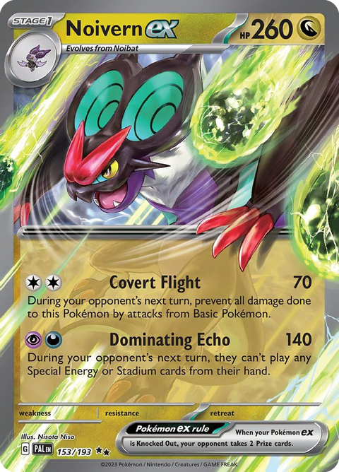 Noivern ex 153 Paldea Evolved Pokémon card