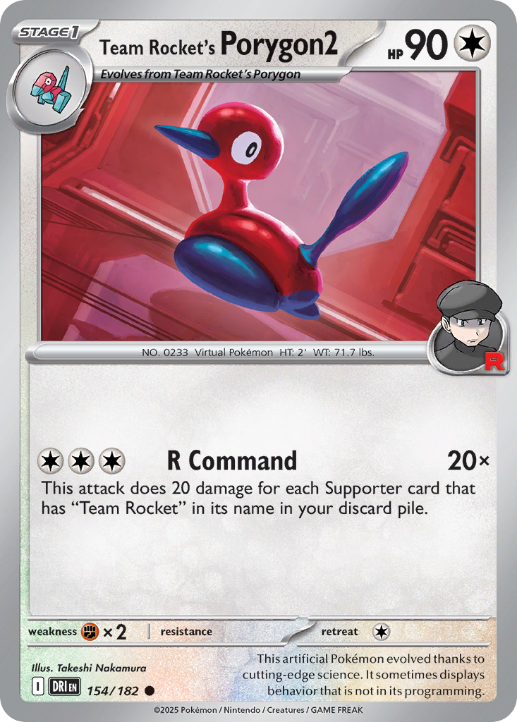 Team Rocket's Porygon2 154 Destined Rivals Pokémon card