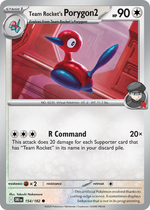 Team Rocket's Porygon2 154 Destined Rivals Pokémon card