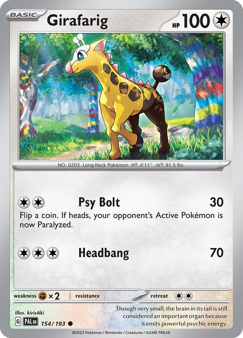 Girafarig 154 Paldea Evolved Pokémon card