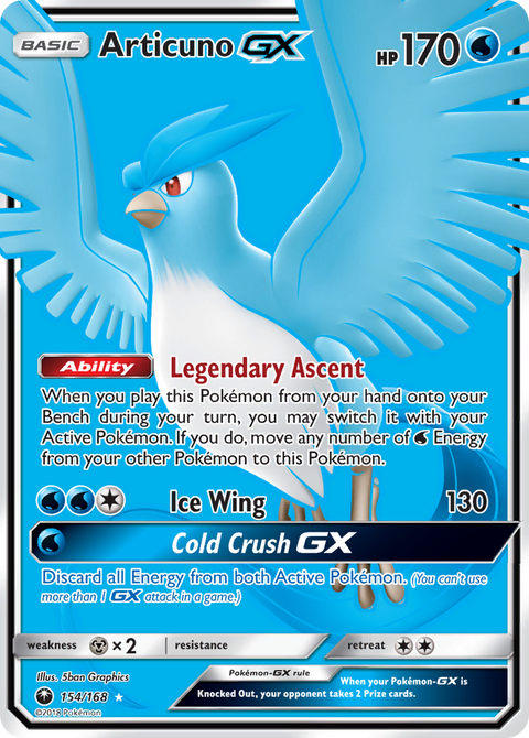 Articuno-GX 154 Celestial Storm Pokémon card