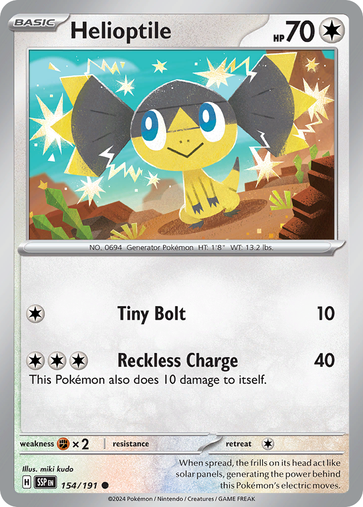 Helioptile 154 Surging Sparks Pokémon card
