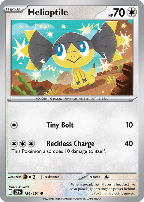 Helioptile 154 Surging Sparks Pokémon card