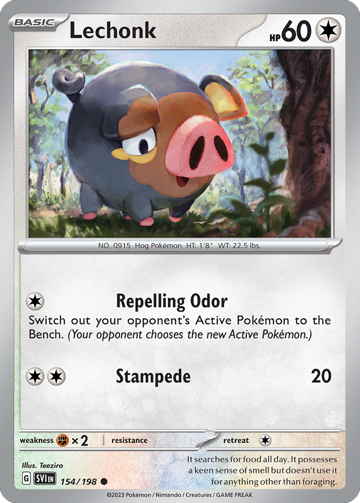 Lechonk 154 Scarlet & Violet Pokémon card