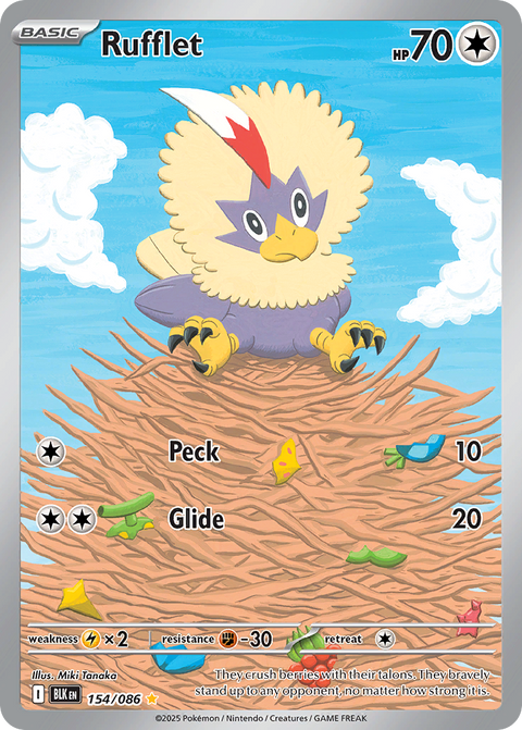Rufflet 154 Black Bolt Pokémon card