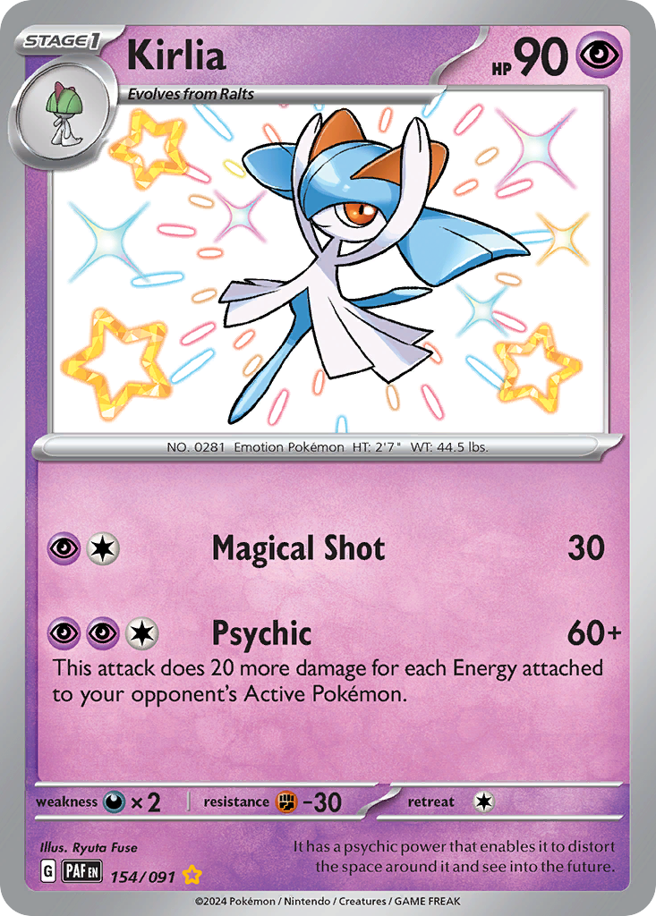Kirlia 154 Paldean Fates Pokémon card