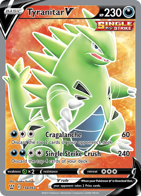 Tyranitar V 154 Battle Styles Pokémon card