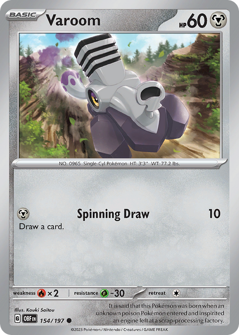Varoom 154 Obsidian Flames Pokémon card