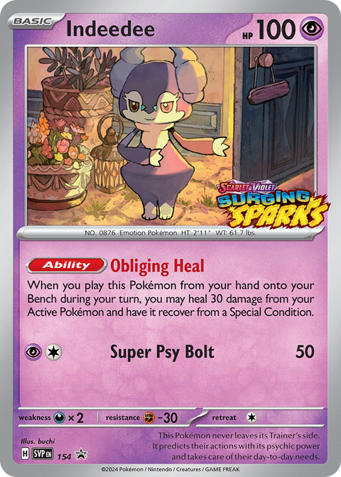 Indeedee 154 Scarlet & Violet Black Star Promos Pokémon card