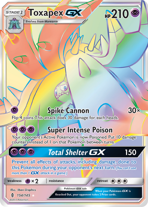 Toxapex-GX 154 Guardians Rising Pokémon card