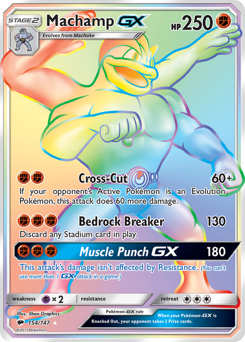 Machamp-GX 154 Burning Shadows Pokémon card