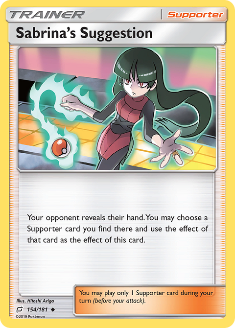 Sabrina's Suggestion 154 Team Up Pokémon card