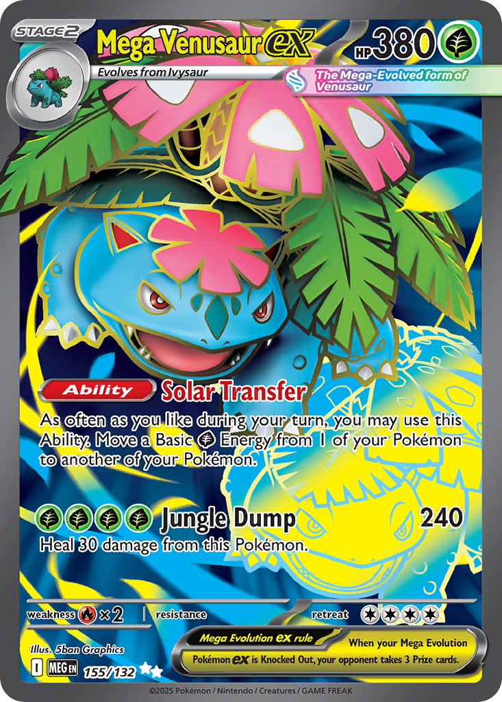Mega Venusaur ex 155 Mega Evolution Pokémon card