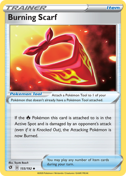 Burning Scarf 155 Rebel Clash Pokémon card