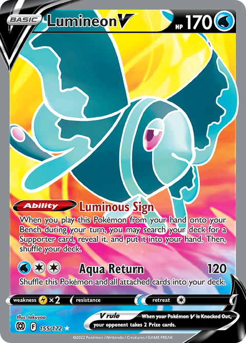 Lumineon V 155 Brilliant Stars Pokémon card
