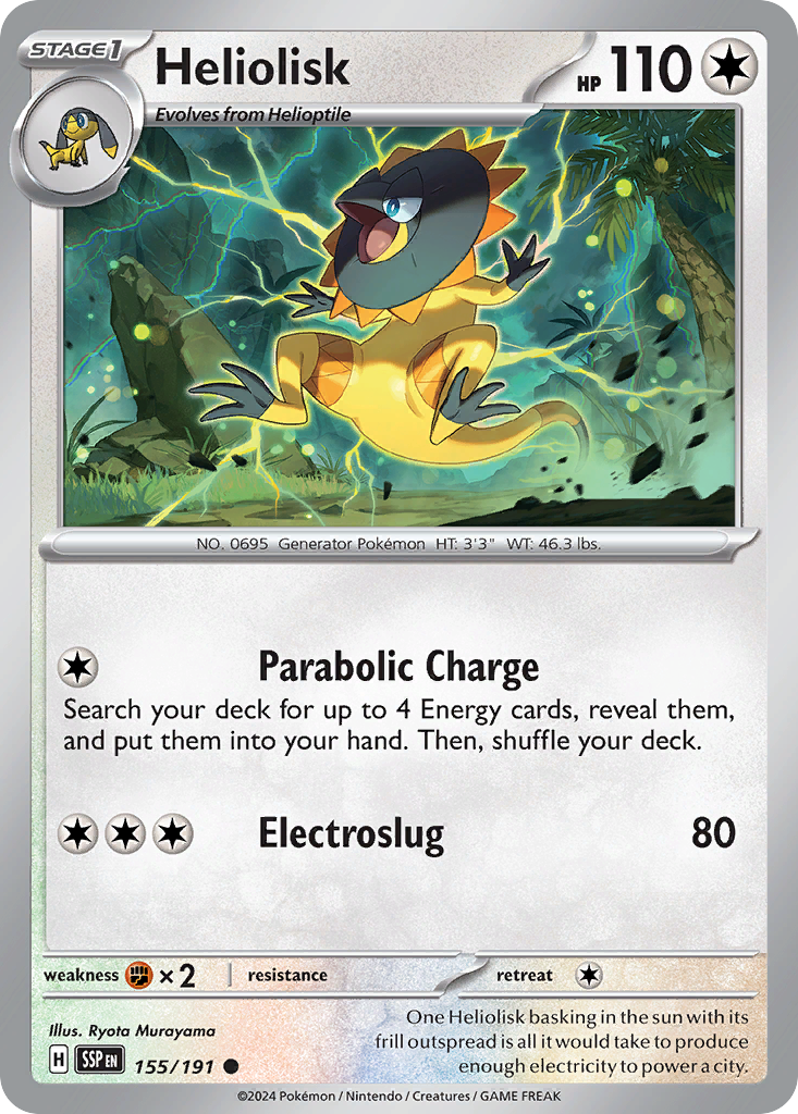 Heliolisk 155 Surging Sparks Pokémon card