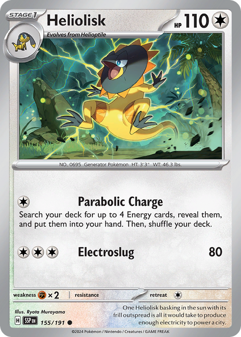 Heliolisk 155 Surging Sparks Pokémon card