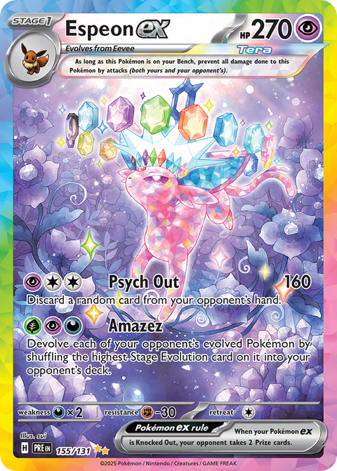 Espeon ex 155 Prismatic Evolutions Pokémon card