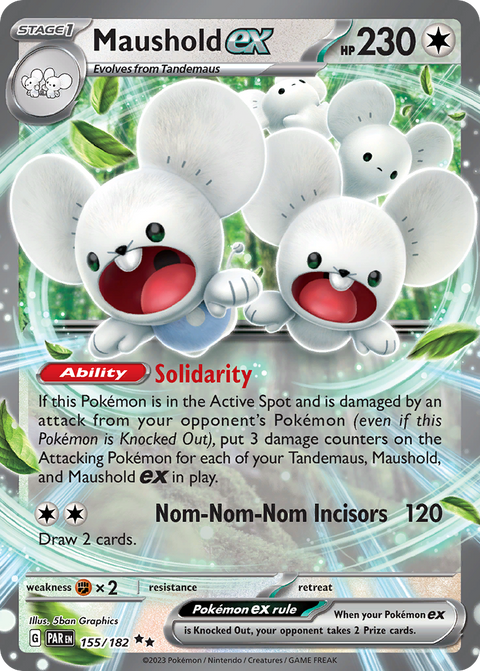 Maushold ex 155 Paradox Rift Pokémon card