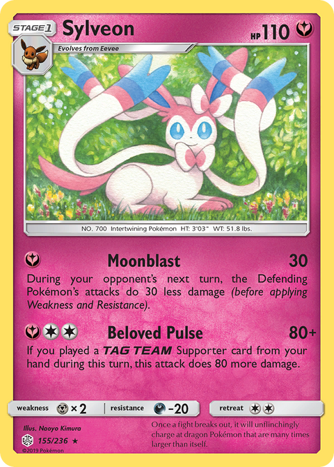 Sylveon 155 Cosmic Eclipse Pokémon card