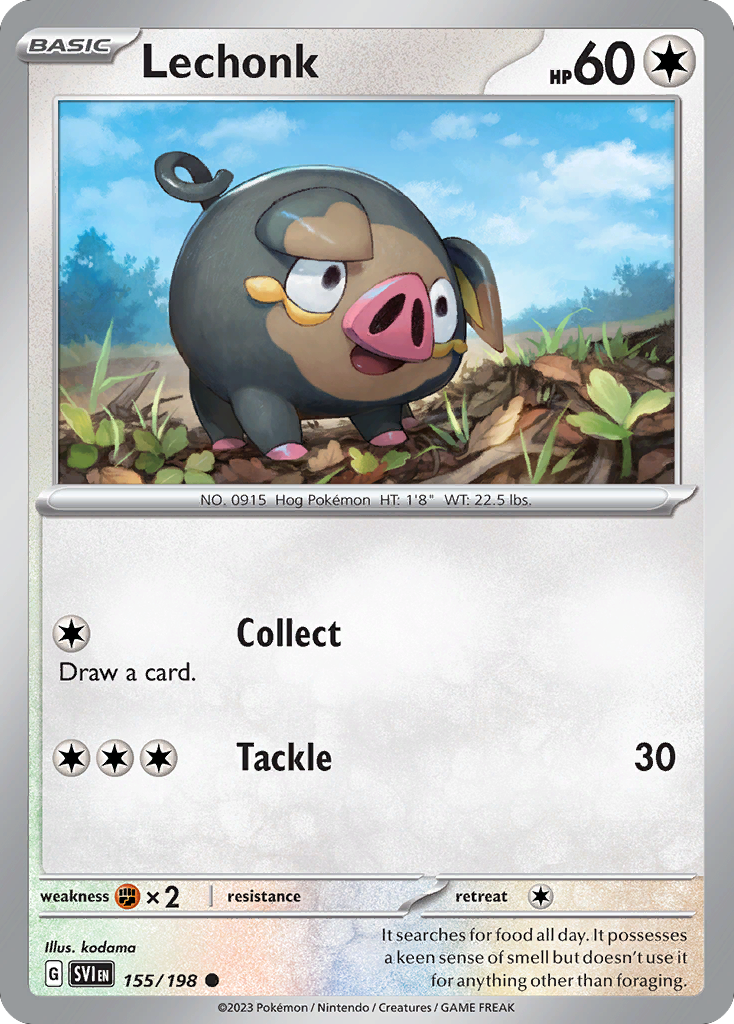 Lechonk 155 Scarlet & Violet Pokémon card