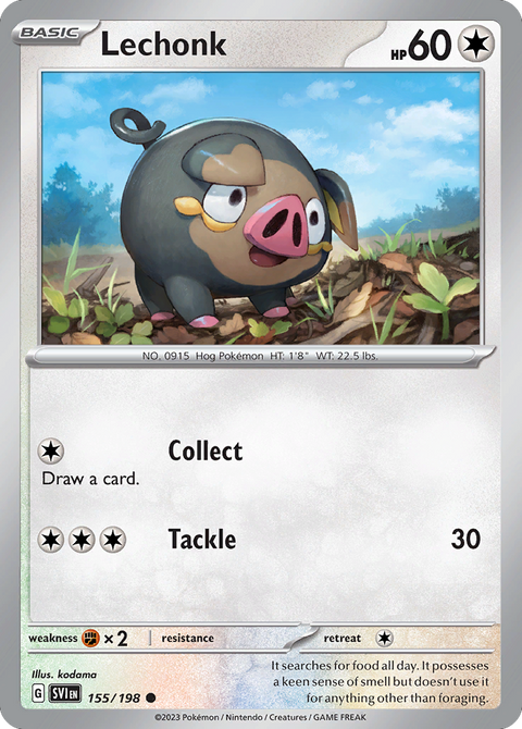 Lechonk 155 Scarlet & Violet Pokémon card