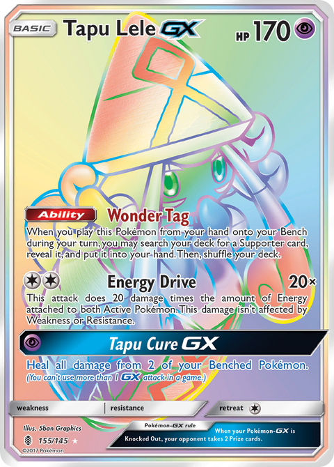 Tapu Lele-GX 155 Guardians Rising Pokémon card