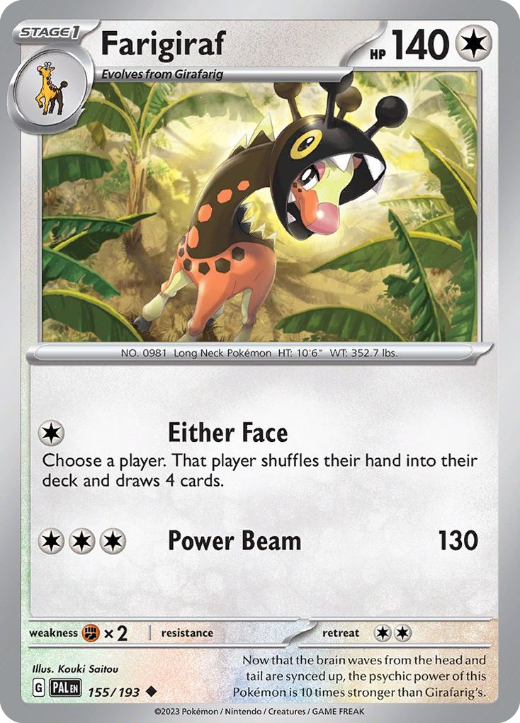 Farigiraf 155 Paldea Evolved Pokémon card