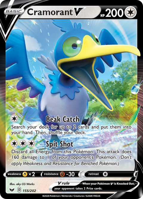 Cramorant V 155 Sword & Shield Pokémon card