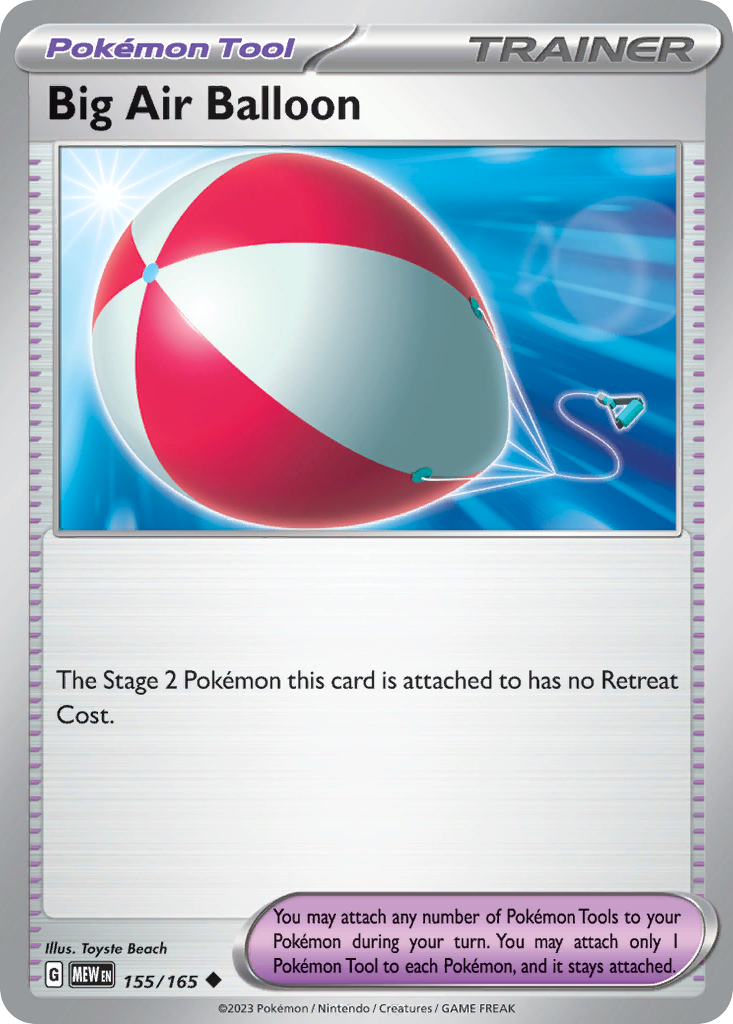 Big Air Balloon 155 151 Pokémon card
