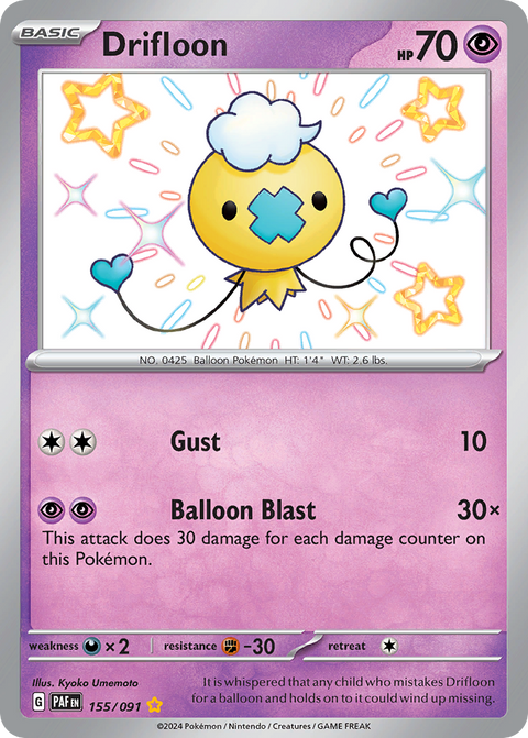 Drifloon 155 Paldean Fates Pokémon card