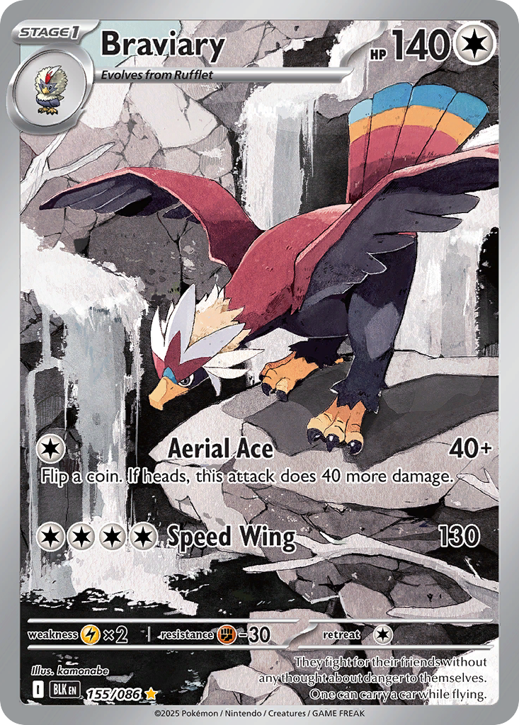 Braviary 155 Black Bolt Pokémon card