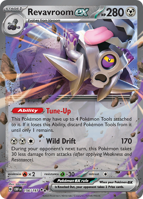 Revavroom ex 156 Obsidian Flames Pokémon card