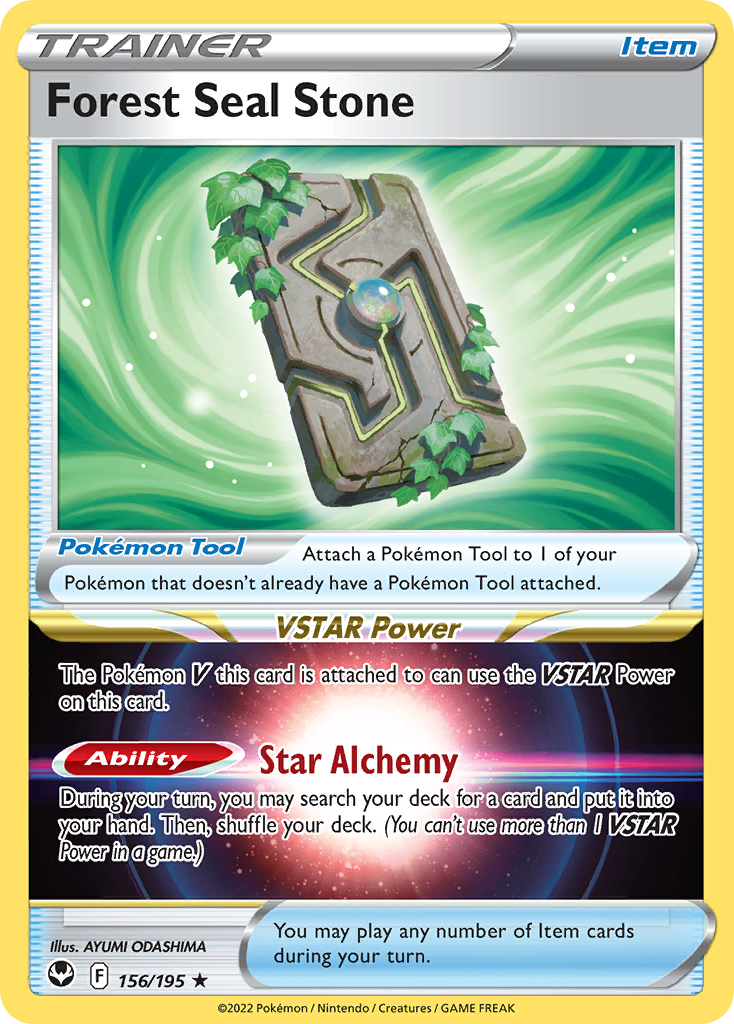 Forest Seal Stone 156 Silver Tempest Pokémon card