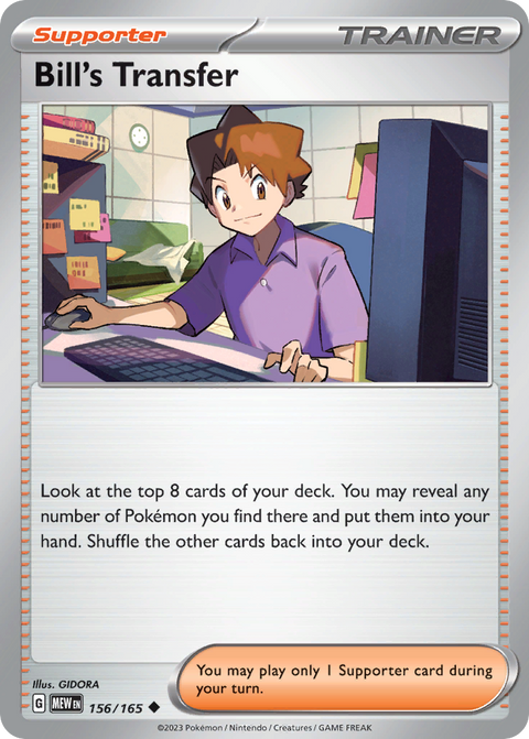 Bill's Transfer 156 151 Pokémon card