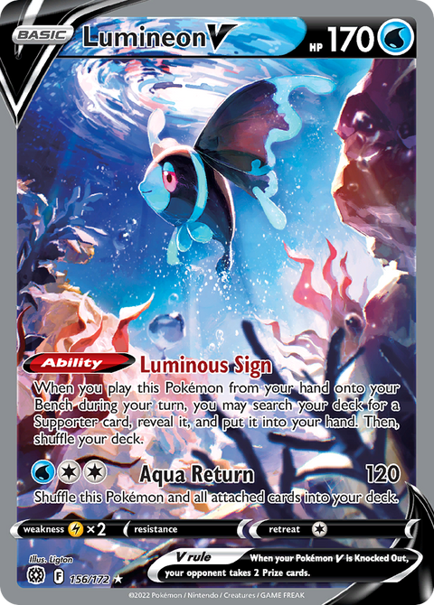 Lumineon V 156 Brilliant Stars Pokémon card