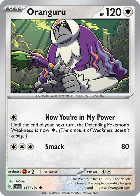 Oranguru 156 Surging Sparks Pokémon card