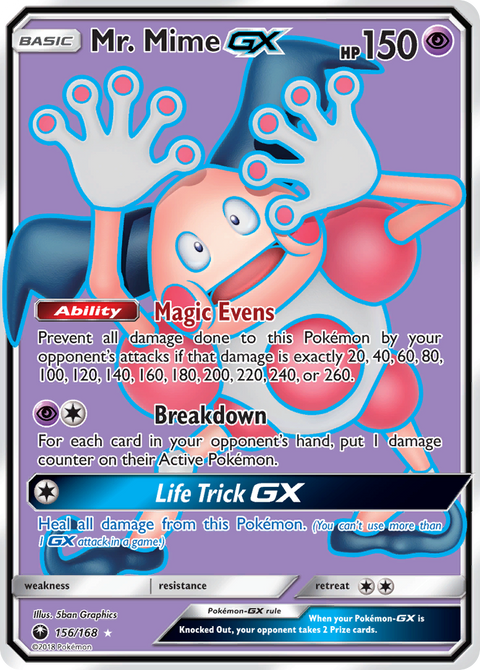 Mr. Mime-GX 156 Celestial Storm Pokémon card