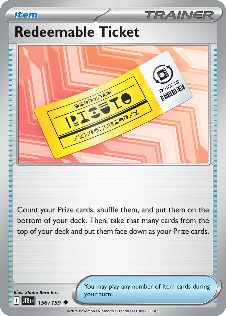 Redeemable Ticket 156 Journey Together Pokémon card