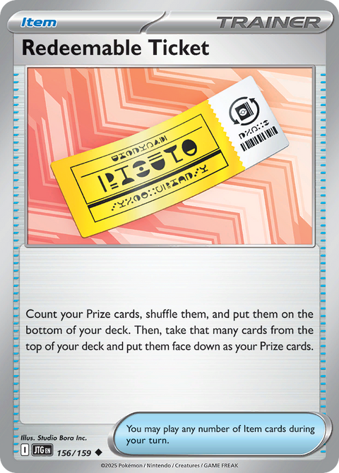 Redeemable Ticket 156 Journey Together Pokémon card