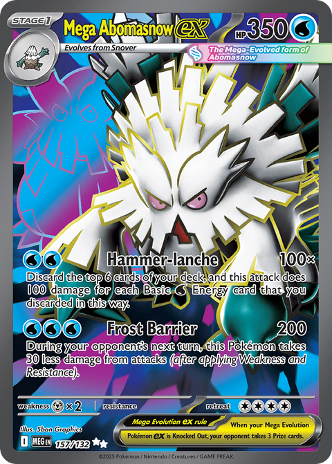 Mega Abomasnow ex 157 Mega Evolution Pokémon card