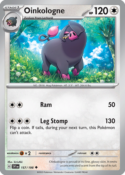 Oinkologne 157 Scarlet & Violet Pokémon card