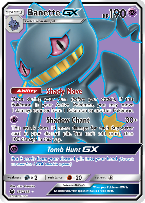 Banette-GX 157 Celestial Storm Pokémon card