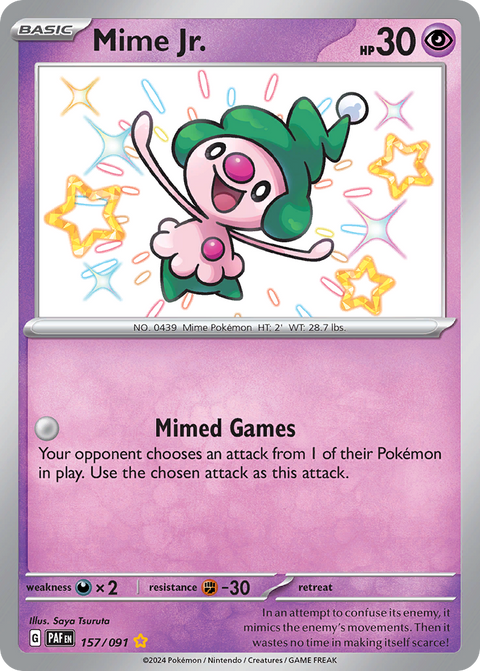 Mime Jr. 157 Paldean Fates Pokémon card