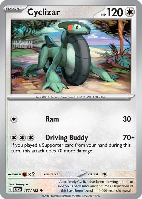 Cyclizar 157 Paradox Rift Pokémon card