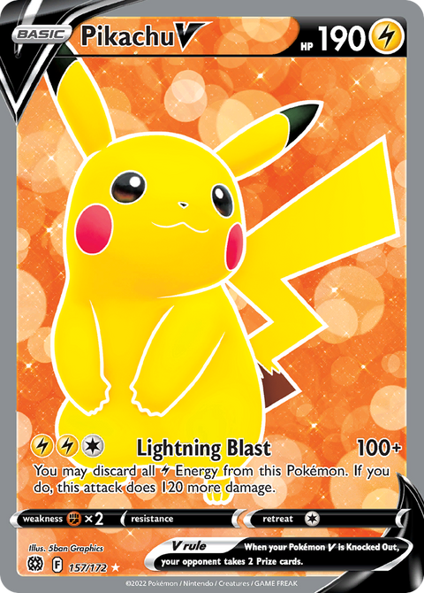 Pikachu V 157 Brilliant Stars Pokémon card