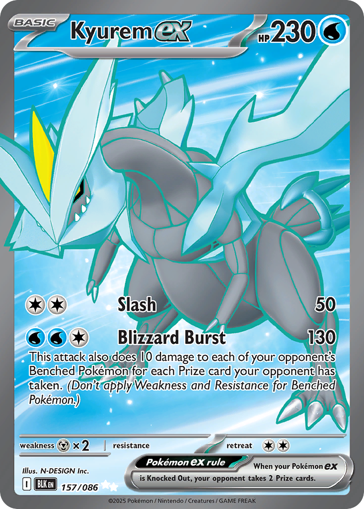 Kyurem ex 157 Black Bolt Pokémon card