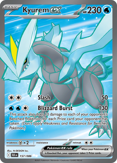 Kyurem ex 157 Black Bolt Pokémon card