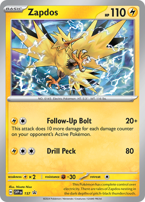 Zapdos 157 Scarlet & Violet Black Star Promos Pokémon card