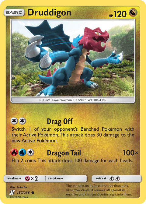 Druddigon 157 Unified Minds Pokémon card